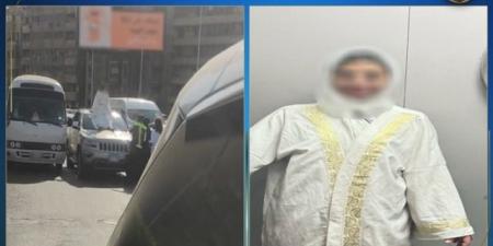 تفاصيل قيام فتاة بإعتلاء سيارة أعلى كوبرى أكتوبر بالقاهرة .. فيديو