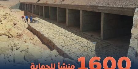 1600 منشأ للحماية من أخطار السيول تم تنفيذها مما يعكس الاهتمام بملف المناخ.. 561 منها بمحافظتي شمال وجنوب سيناء