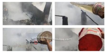 أهالي إبنهس بالمنوفية يقطعون صلاة الجمعة لإخماد حريق 4 منازل