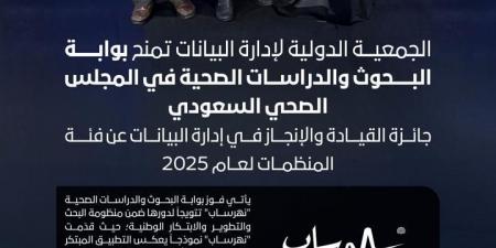"الصحي السعود يحقق جائزة القيادة والإنجاز في إدارة البيانات