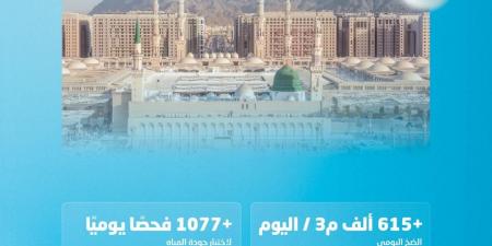 المياه الوطنية تعلن جاهزيتها لاستقبال زوار المدينة المنورة بتوزيع 615 ألف م3 يوميًا
