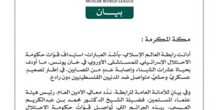 رابطة العالم الإسلامي تُدين استهداف الاحتلال الإسرائيلي للمستشفى الأوروبي في خان يونس