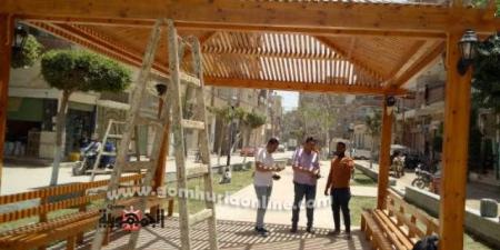 رئيس مدينة أشمون يتابع التشطيبات النهائية بممشي عصفور الجنة