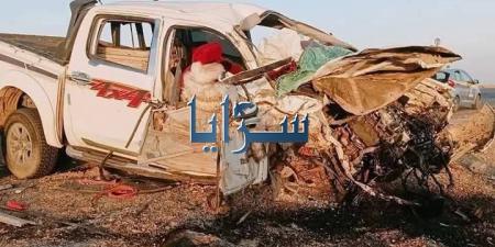 وفاتان بحادث تصادم على طريق الشيدية وإصابة ثالث .. صور